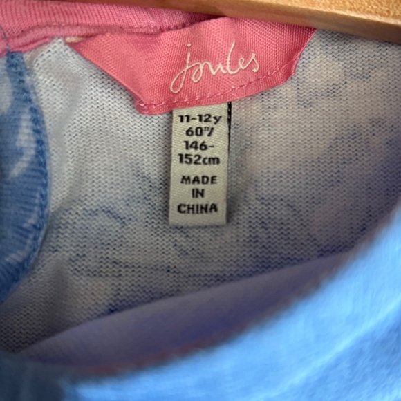 Joules Blue Terry Long Sleeve Dinosaur dress - Picture 3 of 6